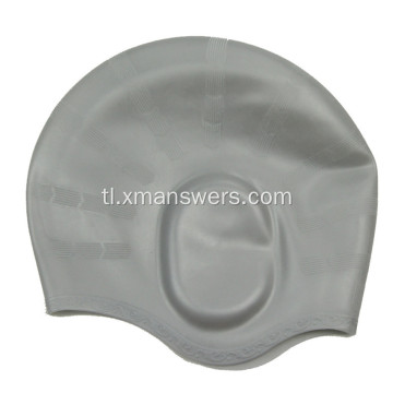 Mga custom na kulay na hindi tinatablan ng tubig silicone ear protection swim cap